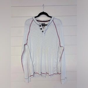 True Grit Waffle Henley with Stitch Details